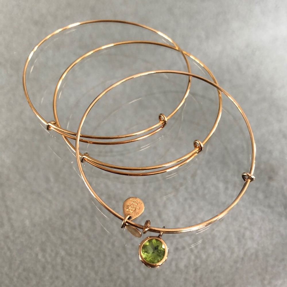*Alex and Ani gold stacking bangles set of three